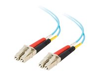 C2G LC-LC 10Gb 50/125 OM3 Duplex Multimode PVC Fiber Optic Cable (LSZH) - Nätverkskabel - LC multiläge (hane) till LC multiläge (hane) - 15 m - fiberoptisk - duplex - 50/125 mikron - OM3 - halogenfri - havsblå 85555