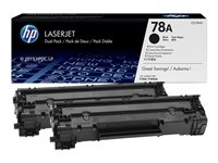 HP 78A - 2-pack - svart - original - LaserJet - tonerkassett (CE278AD) - för LaserJet Pro M1536dnf, P1566, P1606DN CE278AD
