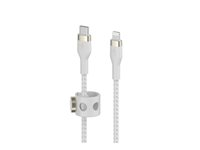 Belkin BoostCharge - Lightning-kabel - 24 pin USB-C hane till Lightning hane - 3 m - vit CAA011BT3MWH