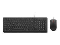 Lenovo Essential Wired Combo - Sats med tangentbord och mus - USB - QWERTY - Nordisk - svart 4X31R64446