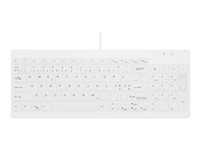 Active Key AK-C7012 - Tangentbord - desinficeras med servett - USB - QWERTY - hela norden - vit AK-C7012F-U1-W/NOR