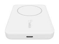 Belkin BoostCharge - Strömförsörjningsbank - 2500 mAh - 7.5 Watt (MagSafe) - vit - för Apple iPhone 12, 12 mini, 12 Pro, 12 Pro Max BPD002BTWH