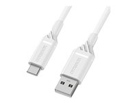 OtterBox Standard - USB-kabel - 24 pin USB-C (hane) till USB (hane) - USB 2.0 - 3 A - 1 m - molndrömfärgad vit 78-52536