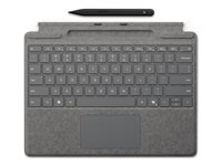 Microsoft Surface Pro Keyboard - Tangentbord - med pekdyna, accelerometer, Förvarings- och laddningsfack för Surface Slim Pen 2 - QWERTY - Nordisk - platina - med Slim Pen 2 - för Surface Pro 10, Pro 11, Pro 8, Pro 9, Pro Copilot+ PC, Pro Copilot+ PC for Business 8X8-00172