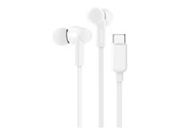 Belkin SoundForm - Hörlurar med mikrofon - inuti örat - kabelansluten - USB-C - ljudisolerande - vit G3H0002HQWHV2