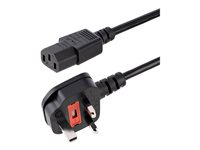 StarTech.com 6ft (1.8m) UK Computer Power Cable, 18AWG, BS 1363 to C13 Power Cord, 10A 250V, Black Replacement AC Power Cord, Monitor Power Cable, BS 1363 to IEC 60320 C13 Kettle Lead - PC Power Supply Cable - Strömkabel - power IEC 60320 C13 till BS 1363 (hane) - 1.8 m - svart - Storbritannien - för P/N: KITBXAVHDPUK, KITBXDOCKPUK PXT101UK