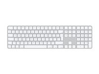 Apple Magic Keyboard with Touch ID and Numeric Keypad - Tangentbord - USB-C - trådlös - Bluetooth - QWERTY - internationell engelska - vita tangenter MXK73Z/A