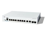 Cisco Catalyst 1300-8T-E-2G - Switch - L3 - Administrerad - 8 x 10/100/1000Base-T + 2 x combo Gigabit SFP/RJ-45 - rackmonterbar C1300-8T-E-2G