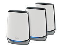 NETGEAR Orbi RBK853 - Wifi-system - (router, 2 förstärkare) - mesh 1GbE, 2.5GbE - Wi-Fi 5, Wi-Fi 6 - trippelband RBK853-100EUS