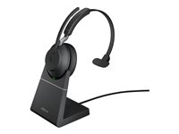 Jabra Evolve2 65 MS Mono - Headset - på örat - konvertibel - Bluetooth - trådlös - USB-C - ljudisolerande - svart - med laddningsställ - Certifierad för Microsoft-teams 26599-899-889