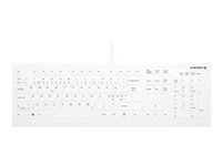 Active Key AK-C8112 - Tangentbord - desinficering via torkning, platt tangentprofil - 100% - full size - tvättbar - USB - QWERTY - hela norden - vit AK-C8112-U1-W/PN