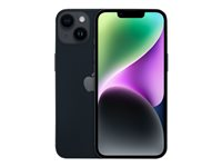 Apple iPhone 14 Plus - 5G smartphone - dual-SIM / Internminne 256 GB - OLED-skärm - 6.7" - 2778 x 1284 pixlar - 2 bakre kameror 12 MP, 12 MP - front camera 12 MP - midnatt MQ533QN/A