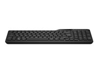 HP 475 - Tangentbord - dual-mode, multi-device, 2-zone layout, low profile key travel, 12 programmable buttons - compact - trådlös - 2.4 GHz, Bluetooth 5.3 - gagatsvart 7N7B9AA