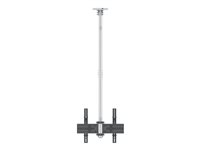 Multibrackets M Ceiling Mount Pro MBC1U - Monteringssats (takplatta, klämfäste för stång, skyddslock för takplatta, 2 lutningsarmar, intern stångkoppling, 2 förlängningsrör (80 cm), ändlock för skenor, en skärmskena, kabelhanteringskklämmor) - för LCD-display - plast, aluminium, stål - vit - skärmstorlek: 32"-65" - takmonterbar 7350022738638