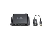 Belkin - Förlängare för tangentbord/video/mus/ljud - mottagare - HDMI, DisplayPort - över fiberoptik - USB - 6 portar - upp till 300 m - TAA-kompatibel F1DN-KVM-EXRFI