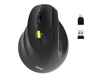 PORT Connect Professional ERGO SHAPE - Mus - laddningsbar - vänsterhänt - optisk - 5 knappar - trådlös - 2.4 GHz, Bluetooth - trådlös USB-mottagare 910008