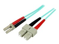 StarTech.com 2m Fiber Optic Cable - 10 Gb Aqua - Multimode Duplex 50/125 - LSZH - LC/SC - OM3 - LC to SC Fiber Patch Cable (A50FBLCSC2) - Patch-kabel - LC multiläge (hane) till SC-läge (multi-mode) (hane) - 2 m - fiberoptisk - duplex - 50/125 mikron - havsblå A50FBLCSC2