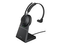 Jabra Evolve2 65 UC Mono - Headset - på örat - konvertibel - Bluetooth - trådlös - USB-A - ljudisolerande - svart - med laddningsställ 26599-889-989