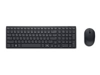 Dell Pro Compact Silent Keyboard and Mouse - KM555 - Sats med tangentbord och mus - trådlös - 2.4 GHz, Bluetooth 5.1 - QWERTY - USA, internationellt - svart - med 3 års avancerad utbytesservice KM555-BLK-INT