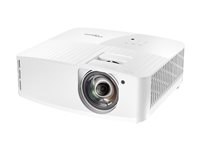 Optoma 4K400STx - DLP-projektor - 3D - 4000 lumen - 3840 x 2160 - 16:9 - 4K - fast objektiv med kort kastavstånd A9PV7KJ01AZ2