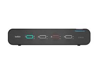 Belkin Universal Secure Dual-Head - 2:a generationen - omkopplare för tangentbord/video/mus/ljud - 4 x KVM/ljud - 1 lokal användare - skrivbordsmodell - TAA-kompatibel F1DN204KVM-UN-4