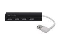 Belkin Ultra-Slim Travel - Hubb - 4 x USB 2.0 - skrivbordsmodell F4U042BT