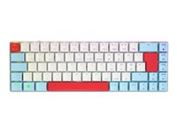 CHERRY MX LP 2.1 - Tangentbord - 65% - compact - bakgrundsbelyst - trådlös - 2.4 GHz, Bluetooth 5.2, USB - QWERTY - Nordisk - tangentbrytare: CHERRY MX Lågprofil Hastighet - vit G80-3860LVAPN-0