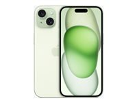 Apple iPhone 15 - 5G smartphone - dual-SIM / Internminne 512 GB - OLED-skärm - 6.1" - 2556 x 1179 pixlar - 2 bakre kameror 48 MP, 12 MP - front camera 12 MP - grön MTPH3QN/A