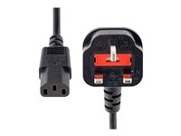 StarTech.com 3ft (1m) UK Computer Power Cable, BS 1363 to C13 Power Cord, 18AWG, 10A 250V, Black Replacement AC Power Cord, Monitor Power Cable, BS 1363 to IEC 60320 C13 Kettle Lead - PC Power Supply Cable (BS13U-1M-POWER-LEAD) - Strömkabel - BS 1363 (P) till power IEC 60320 C13 - AC 250 V - 10 A - 1 m - formpressad - svart BS13U-1M-POWER-LEAD